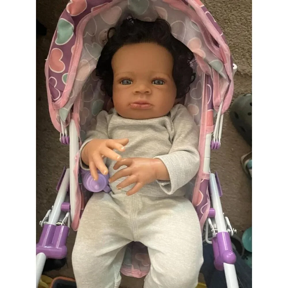 🆕20Inch African American Newborn Boy Doll Weighted Soft Cloth Body Black Boy